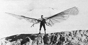 Otto Lilienthal on August 16, 1894 with his kleiner Schlagfl??gelapparat